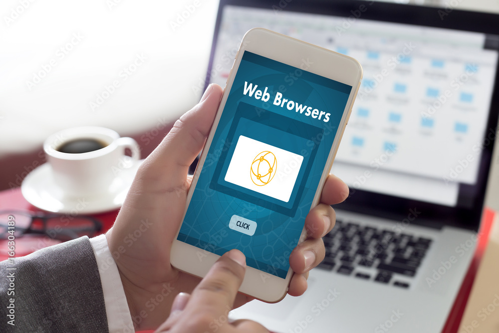 Poster browser http man use computer web browsers online networking connection technology digital