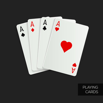 Poker cards on dark background
