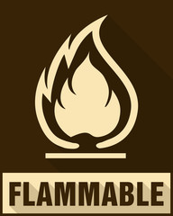 Flammable Symbol. Fire Icon. Packaging Symbol for Delivery of Cargo