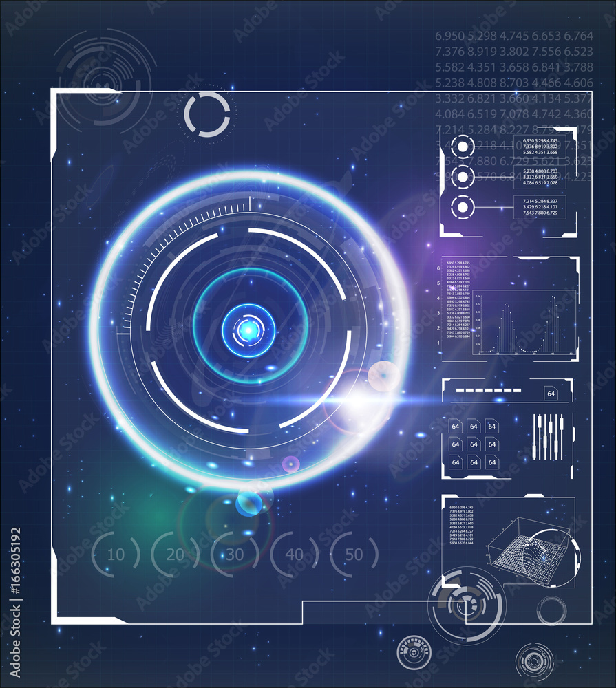 Aufkleber hud ui for business app. futuristic user interface hud and infographic elements. abstract virtual gr