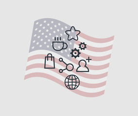 USA flag vector illustration