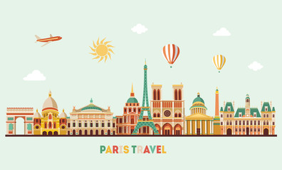 Paris detailed skyline. Vector illustration