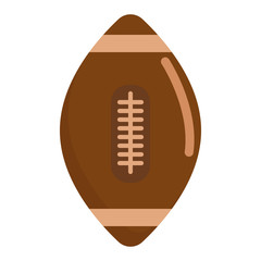 American football ball icon, vector illustration flat style design isolated on white. Colorful graphics