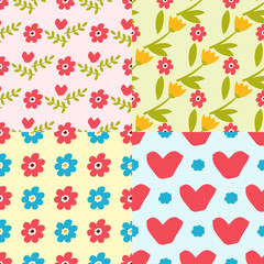 Nature flower illustration seamless pattern background floral summer vector illustration.