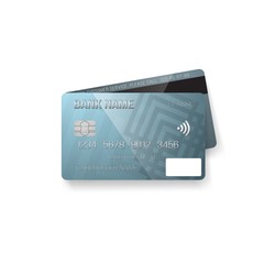 Illustration of Vector Credit Card. Photorealistic Bank Card Isolated on White Background