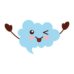 speech bubble kawaii character vector illustration design