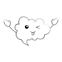 speech bubble kawaii character vector illustration design