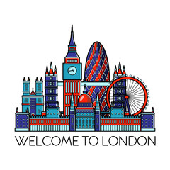 London line art. Vector illustration