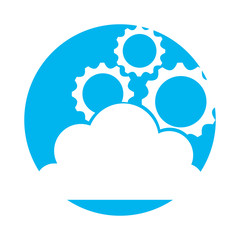 cloud computing with gears vector illustration design