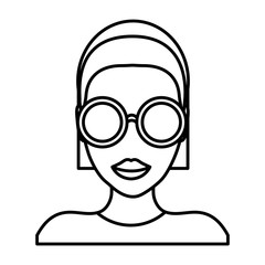 woman with glasses icon