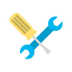 wrench and screwdriver icon vector illustration design