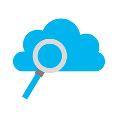 cloud computing with magnifying glass vector illustration design