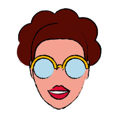 woman with glasses icon