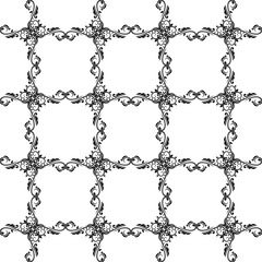 Black grid. Ornamental seamless pattern