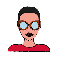 woman with glasses icon