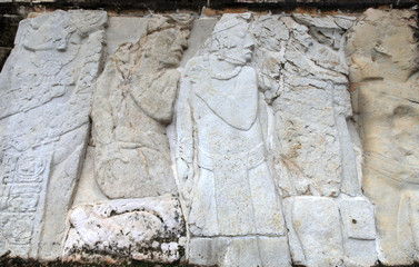 Naklejka premium Maya bas-reliefs in the Palace, Palenqye, Mexico