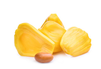 ripe jackfruit isolated on white background