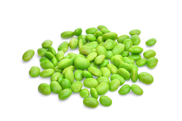 edamame green beans or soybean isolated on white background