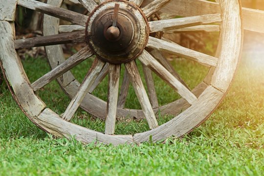 Vintage wooden wheel.