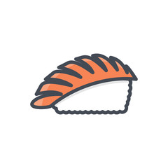 Seafood Food colored icon sushi roll