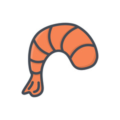 Seafood Food colored icon shrimp