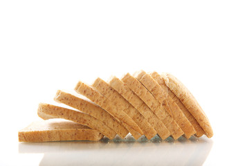 sliced cereals bread isolated on white background