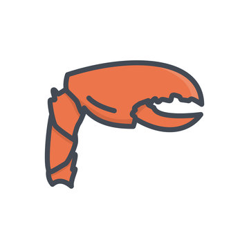 Seafood Food colored icon crab claw