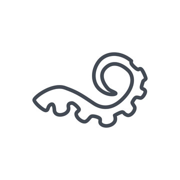 Seafood Food line icon squid tentacle 