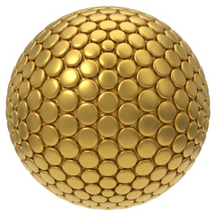 3d illustration of hexagon plated circular shapes.