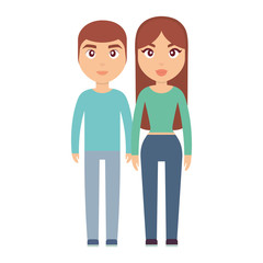 cartoon happy couple icon