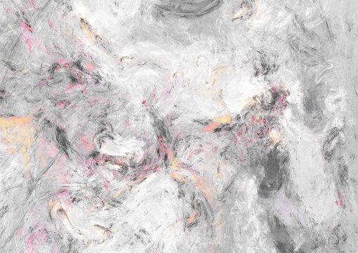 Artistic splashes. Abstract grey painting pattern. Soft texture for creative graphic design. Futuristic clouds. Background for wallpaper, interior, cover booklet, flyer, banner. Fractal art
