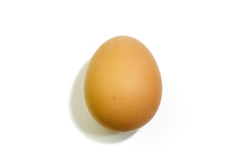 Boiled chicken egg isolated on whit