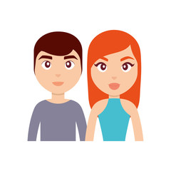 cartoon happy couple icon