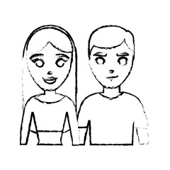 cartoon happy couple icon