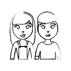 cartoon happy couple icon