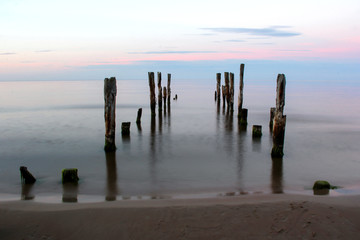 The pier on baltic sea, Melnsils, Latvia
