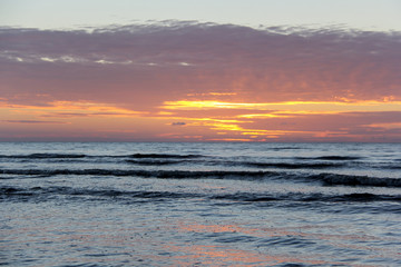Sunset sunrise on the beach latvia, baltic sea
