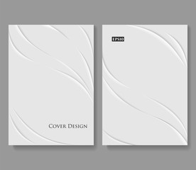 Set of Abstract Creased Paper Templates. White Minimal Vector Design with Copy Space.