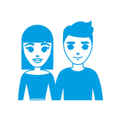cartoon happy couple icon