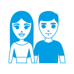 cartoon happy couple icon
