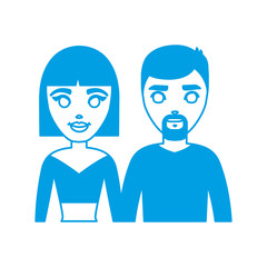 cartoon happy couple icon