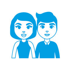 cartoon happy couple icon