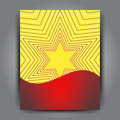 vector yellow star and red space cover design