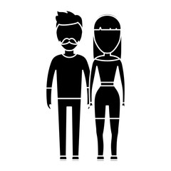 avatar couple of woman and man icon