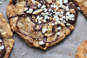 healthy oatmeal glutenfree cookies with chocolate