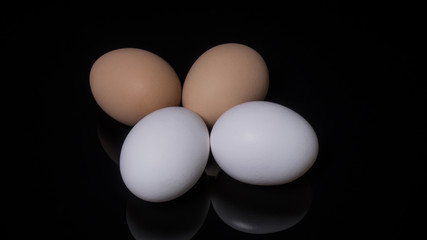 Eggs isolated on Black background