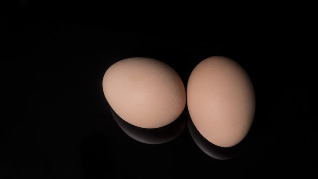 Eggs isolated on Black background