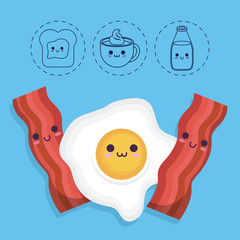 kawaii breakfast food design