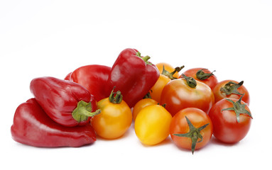 tomatoes on white background