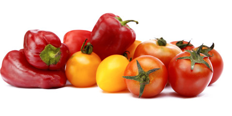 tomatoes on white background